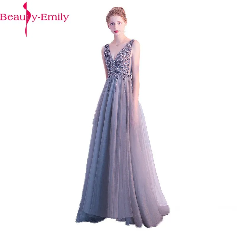 

Женское вечернее платье без рукавов, с V-образным вырезом