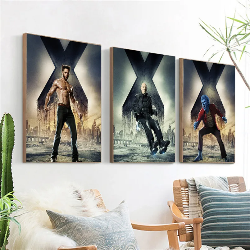 Cartoon X-MAN movie poster canvas Painting Decor Wall Pictures Art Posters and Prints Canvas for pub bar cafe | Дом и сад
