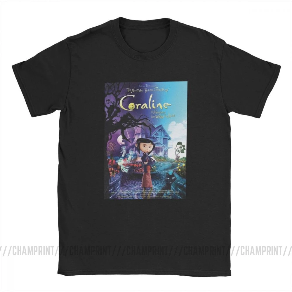 Coraline забавная футболка для мужчин с замком и деревом одежда короткими рукавами