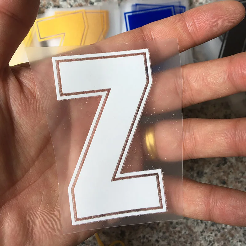 8cm Z Горячая фиксация накладки для ногтей теплопередачи Горячие бирки для одежды с золотым тиснением сумка рубашка письмо номер железа на заплатках - Цвет: 8cm Z