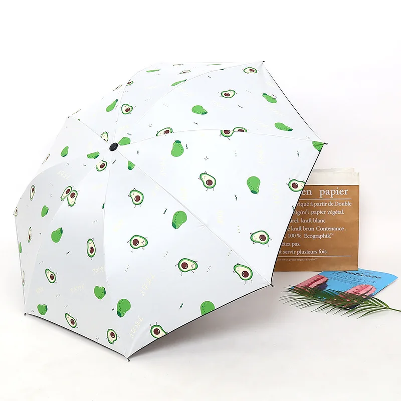 Ручной Зонт авокадо Зеленый зонт от солнца виниловый зонтик китайский с защитой