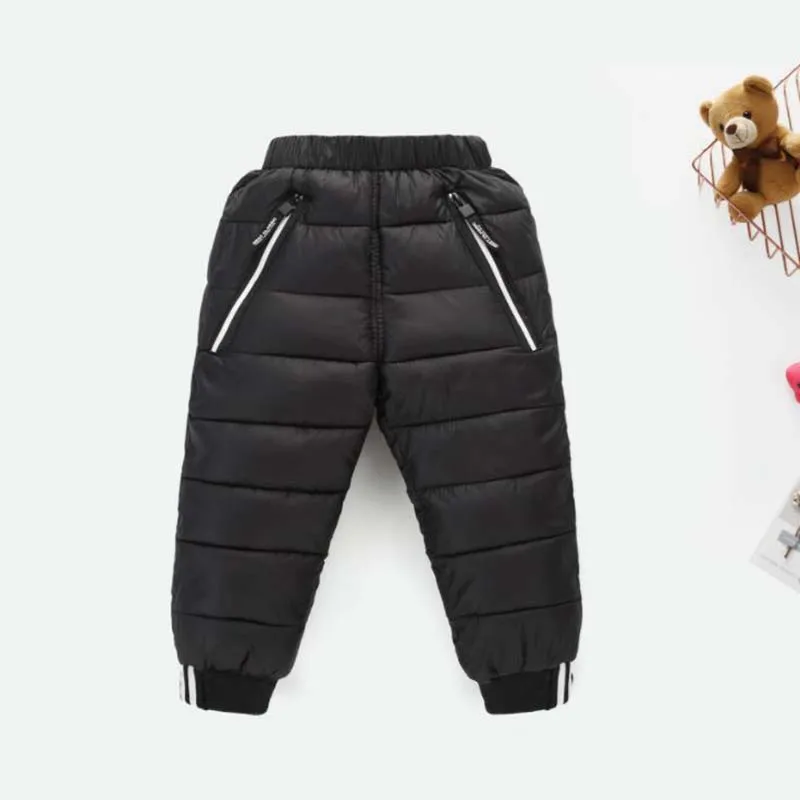 Детские зимние Пуховые штаны с хлопковой подкладкой теплые плотные для