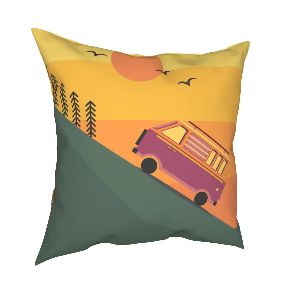 

Camper Lover наволочка С закатом Печатный чехол для подушки из полиэстера украшения Подушка Чехол Диван Прямая доставка 40*40 см