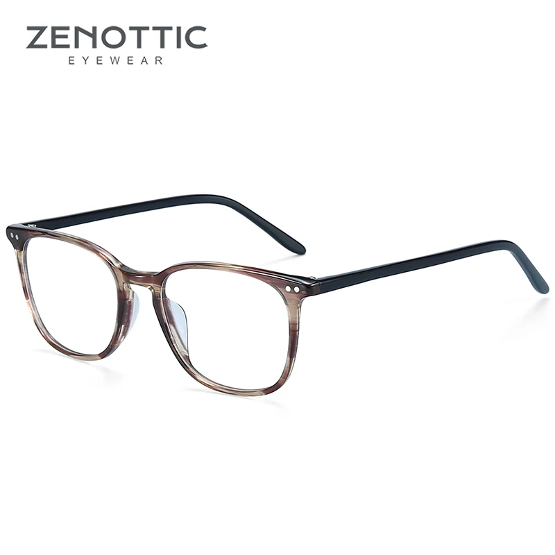 Квадратные оправы для очков ZENOTTIC из ацетата мужчин очки по рецепту прозрачные