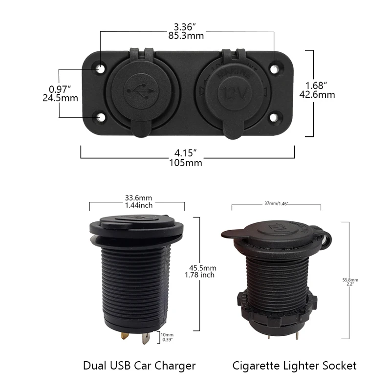 12V двойная USB розетка для автомобильного прикуривателя сплиттер автомобиля лодки