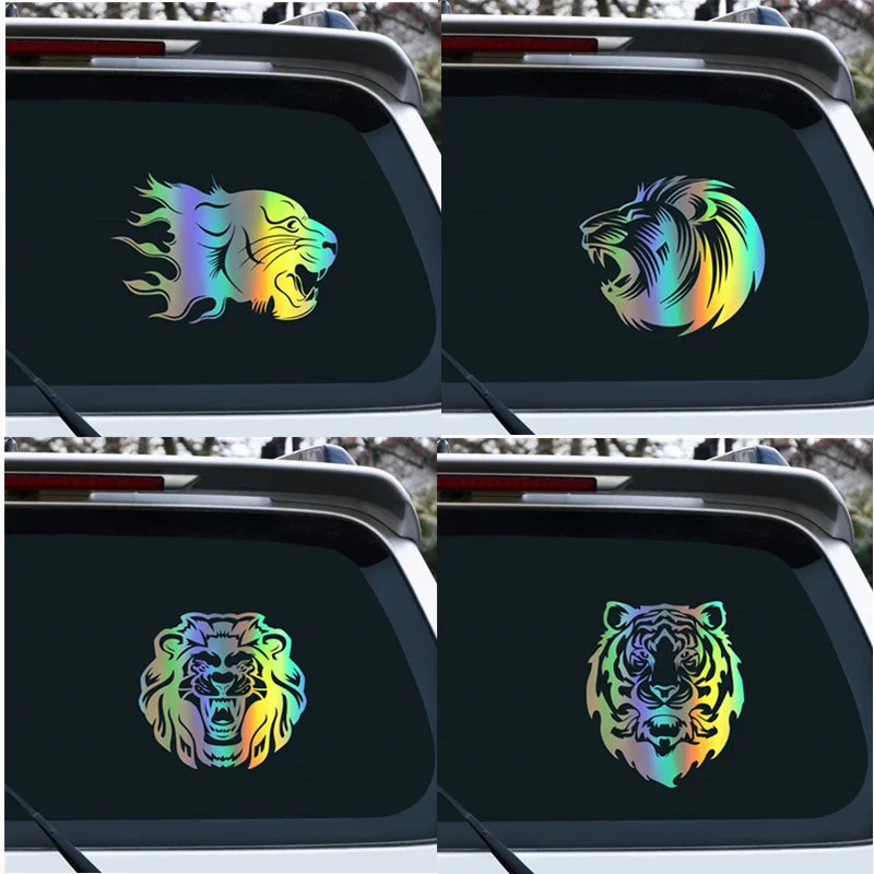 Тигр лев леопард автомобильная наклейка на голову автомобильный Стайлинг