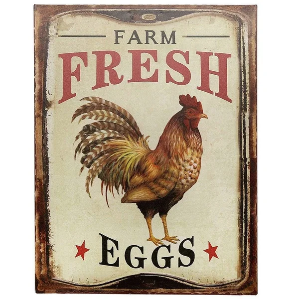 

Fresh Eggs Retro tin sign nostalgic ornament metal poster garage art deco bar cafe shop