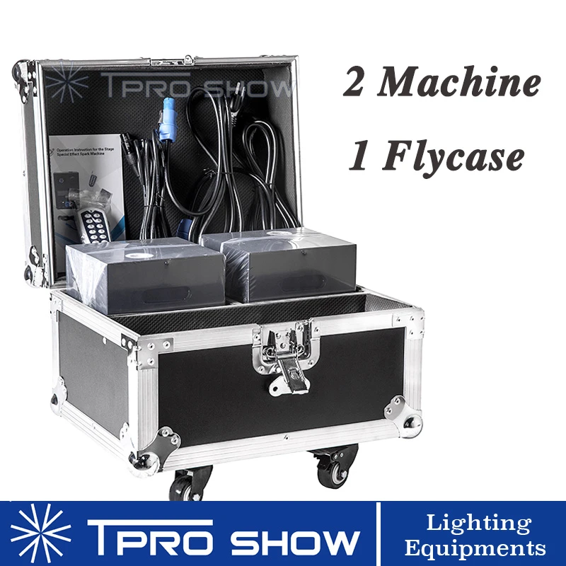 2Machine 2 шт. искра машина 1 чехол для полета упаковка Dmx пульт дистанционного управления холодные Салюты Искра фонтан с 10 мешок 20 мешок Ti порошок для свадьбы - Цвет: 2Machine