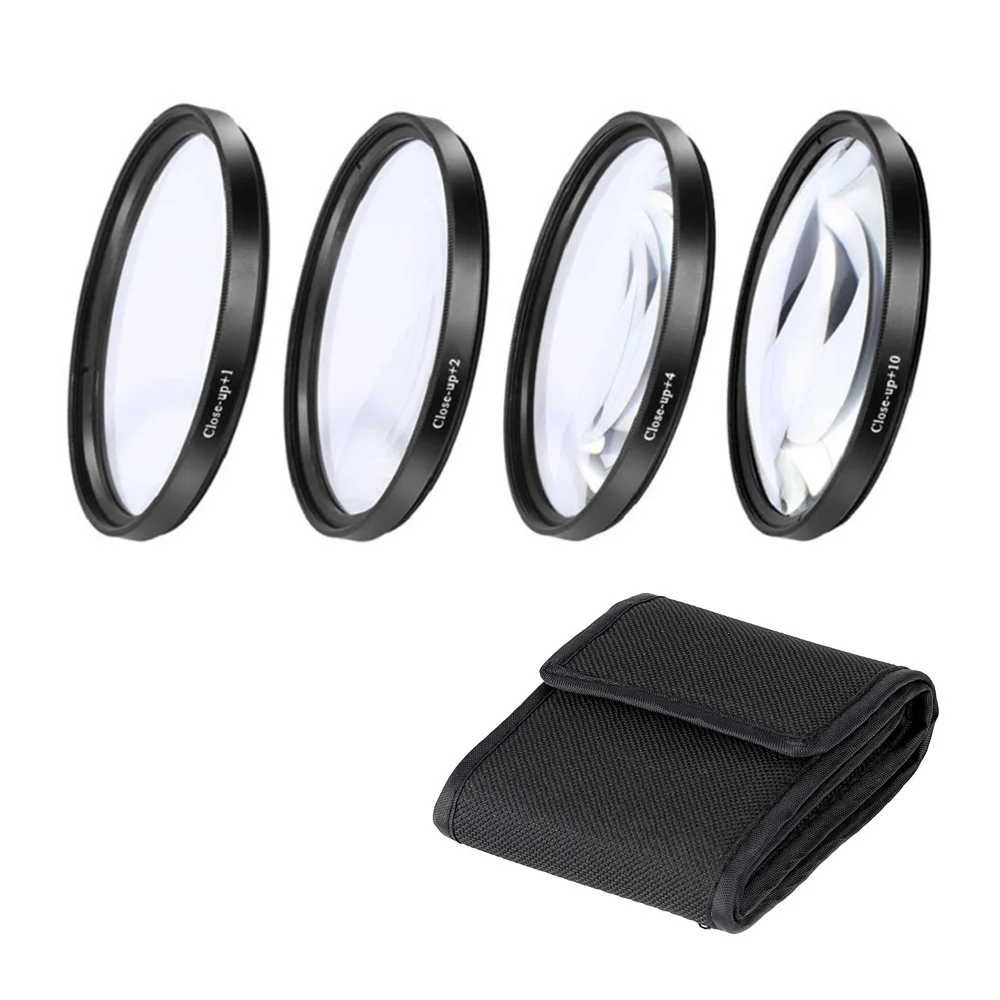 

Macro Close Up Filter Lens Kit +1 +2 +4 +10 Digital Camera DSLR Macro Photography Lens for Canon with Storage Bag