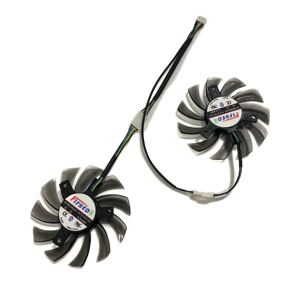 

Кулер VGA для видеокарты ASUS RX460 DUAL GTX1050 gtx 1050 R7 360, охлаждение видеокарты, 2 шт./компл. FD7010H12S