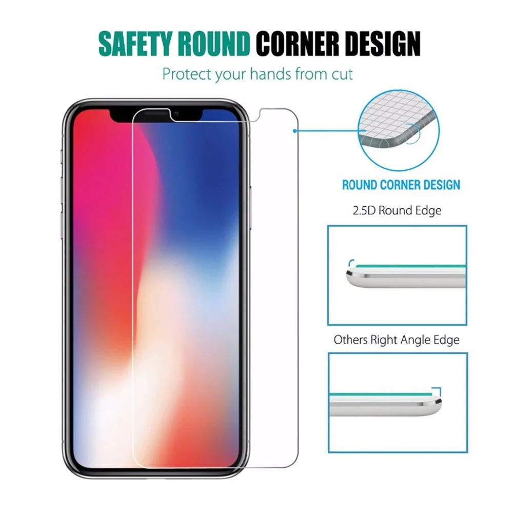 20 шт. 9H для iphone x XS Max XR закаленное стекло Защита экрана Защитная пленка 2.5D неполное