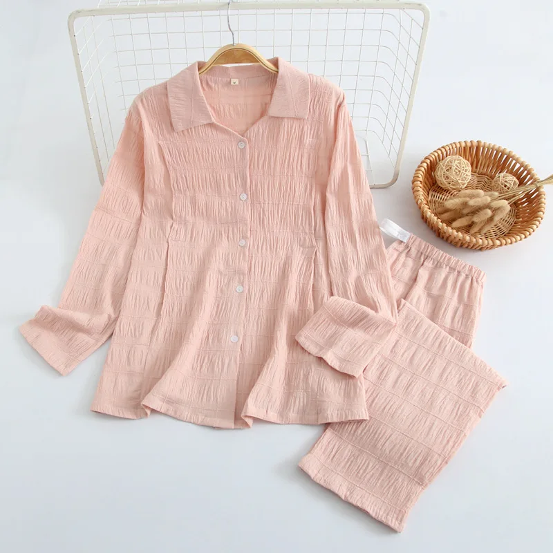 Fdfklak/весенне-осенняя новая Пижама для женщин Coton пижама с длинными рукавами