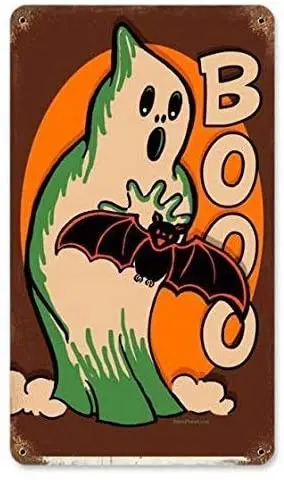 

Vincenicy металлический знак большой алюминиевый жестяной знак винтажный Хэллоуин Тыква O фонарь мужская пещера 8X12 дюймов