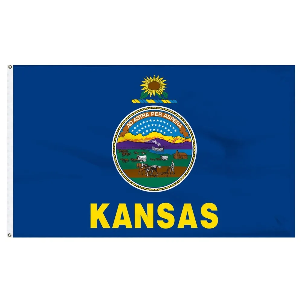 

Johnin 90x150cm State Kansas Flag