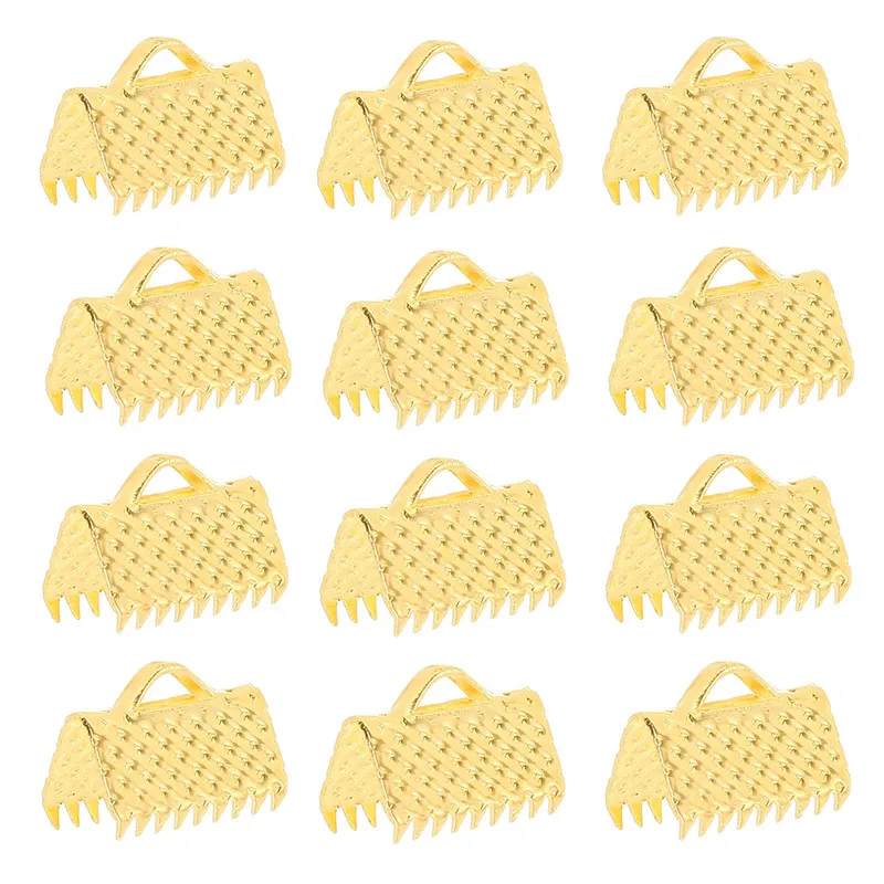 

100pcs/lot Crimp beads cove clasps Cord End Caps String Ribbon leather Clip Foldover Connectors Supplies For DIY Jewelry Finding