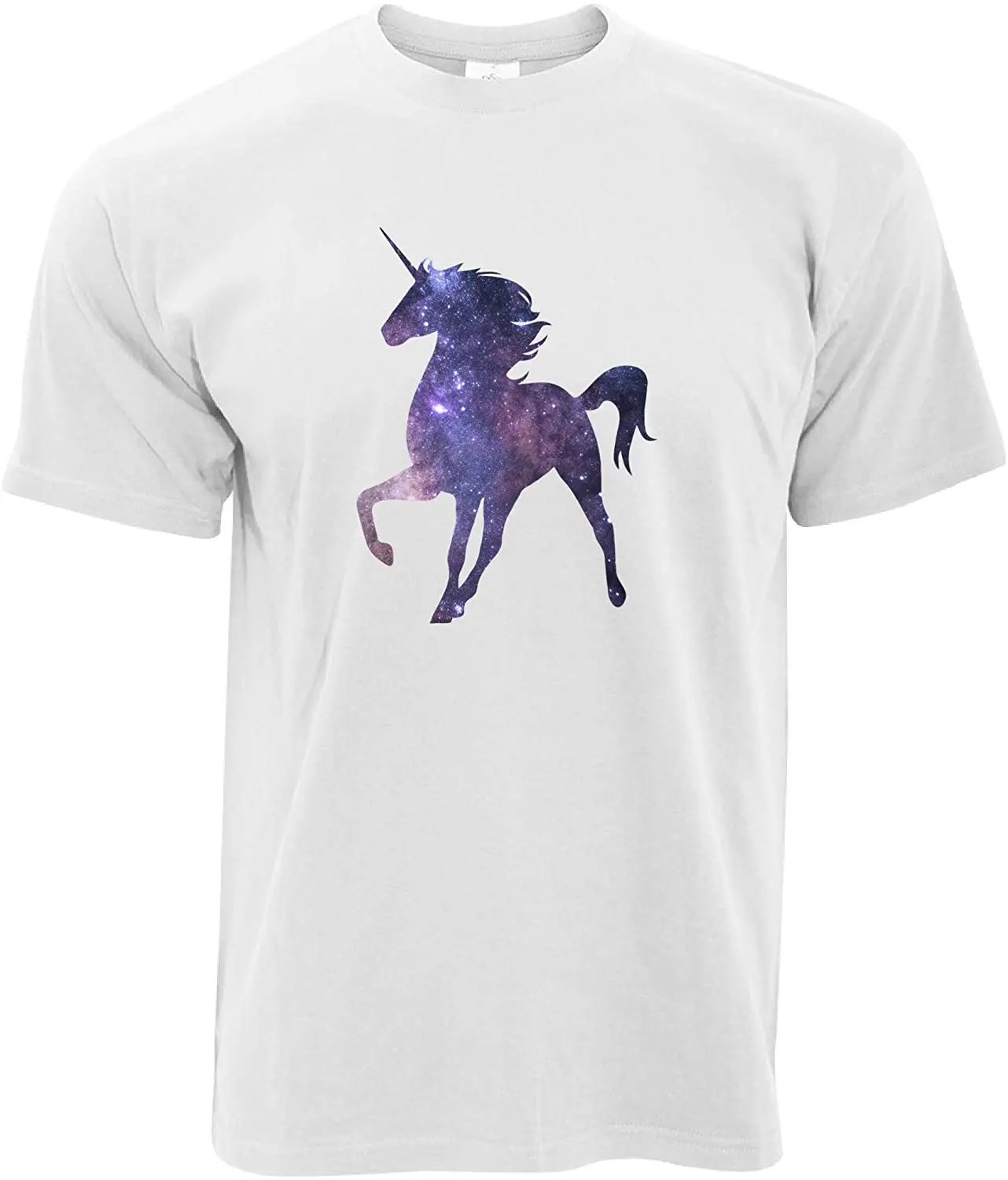 

Space Galaxy Unicorn Silhouette T-Shirt New Arrivals Summer Cool Men Tee Breathable All Cotton Short Sleeve T Shirt