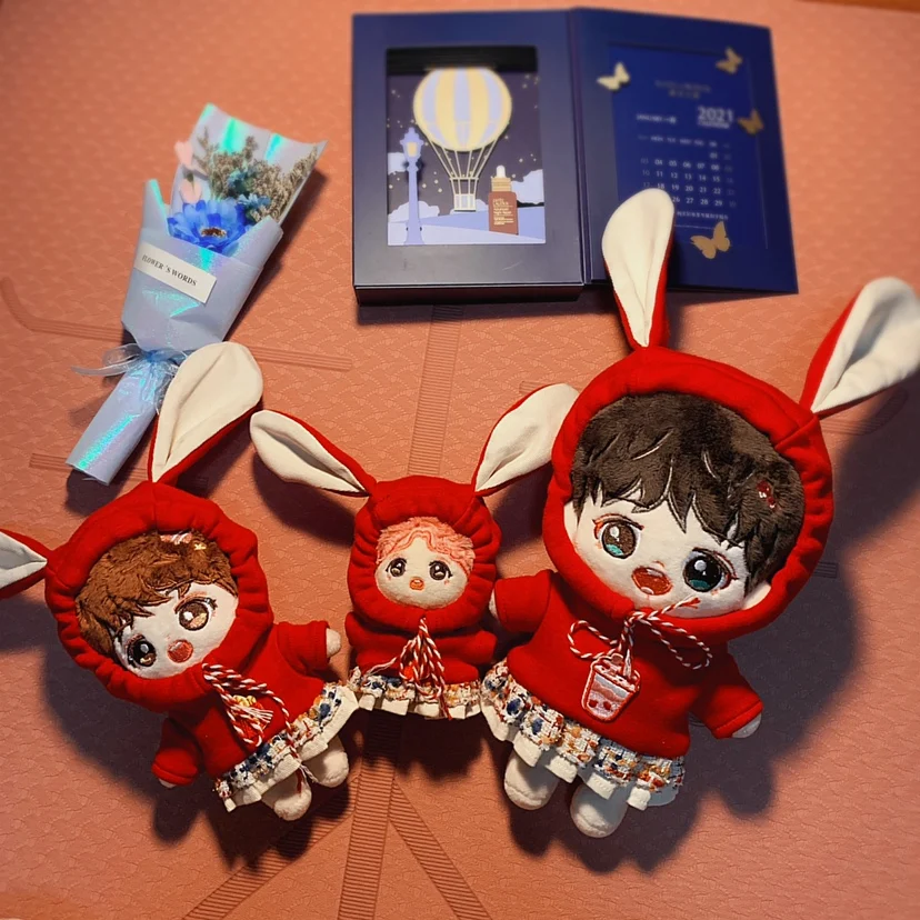 

1PC In Stock Handmade 10cm 15cm 20cm Cotton Doll Sweater Dress Kpop Plush Dolls Outfit Toys Baby Doll's Accessories Cos Suit