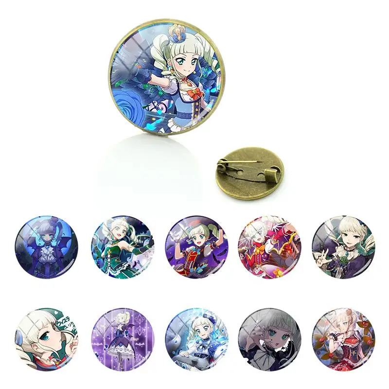 Аксессуары Bandai брошь булавки круглая Aikatsu Sweet Beautiful Todo Yurika Image Glass Girls Женская