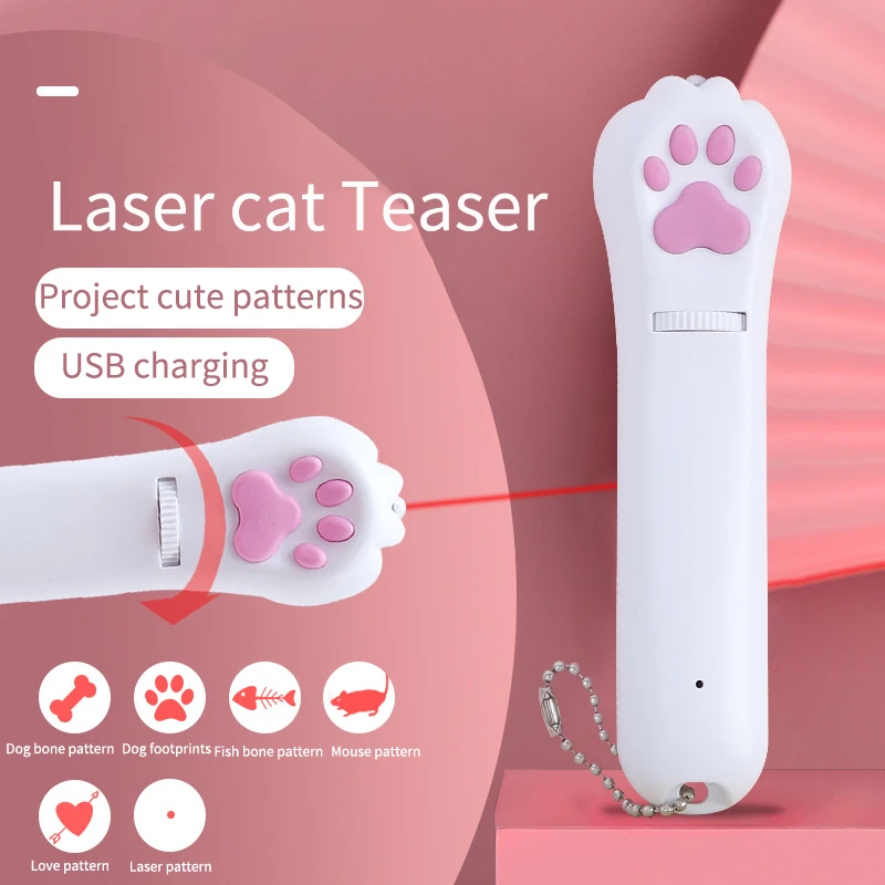 

Cat-teasing flashlight charging cat claw laser cat-teasing stick LED multi-pattern laser UV violet light can measure cat moss