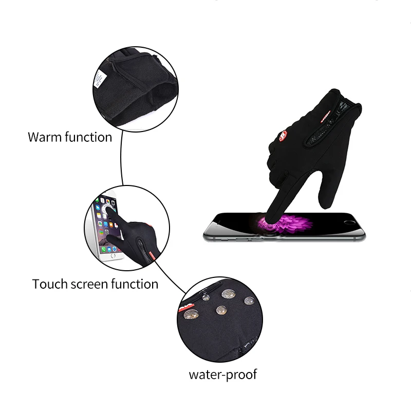 Водонепроницаемые зимние теплые перчатки мужские wo лыжные для сноуборда