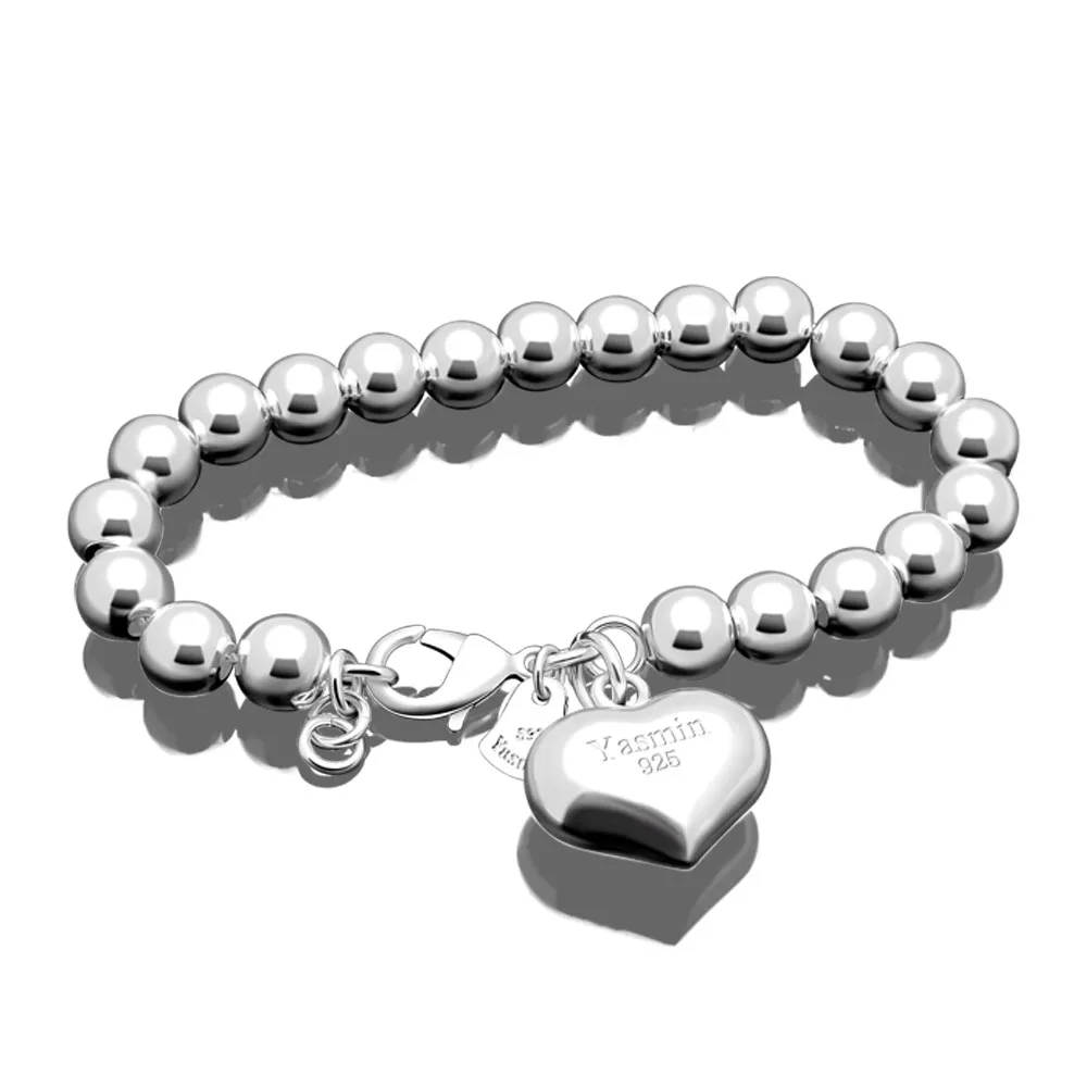 Женский браслет в форме сердца из серебра 925 пробы | Украшения и аксессуары