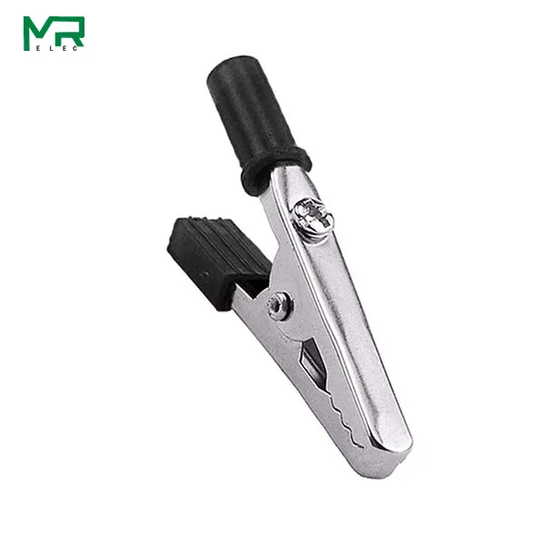 1pcs Black Изолированный зажим типа крокодил, пластиковая ручка, кабель, тест, зарядный зажим, металлический зажим типа крокодил, длина 50 мм - Цвет: 1pcs Black
