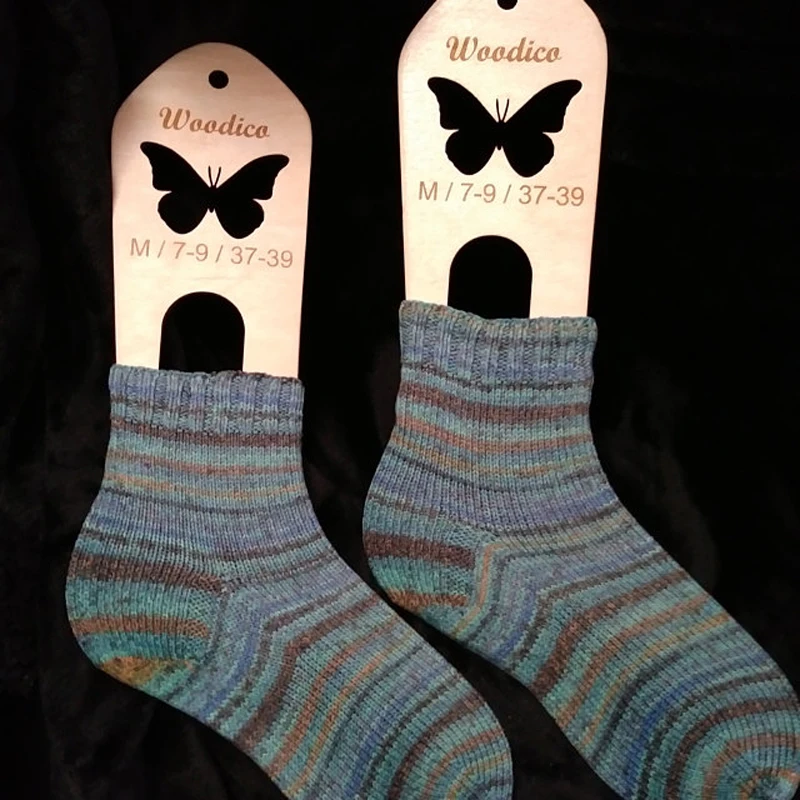 

2pcs Wooden sock blockers knitting gift idea, knitting tool, sock dryer, Butterfly knitted socks