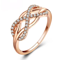 megin d new hot sale casual simple figure 8 tiny zircon copper rings for men women couple family friend fashion gift jewelry
