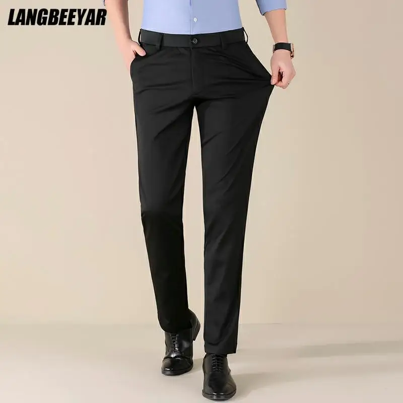 

Top Quality New Summer Designer Brand Casual Fashion Stretch Comfortable Dress Suit Pants Men Business Trousers Men's Clothing