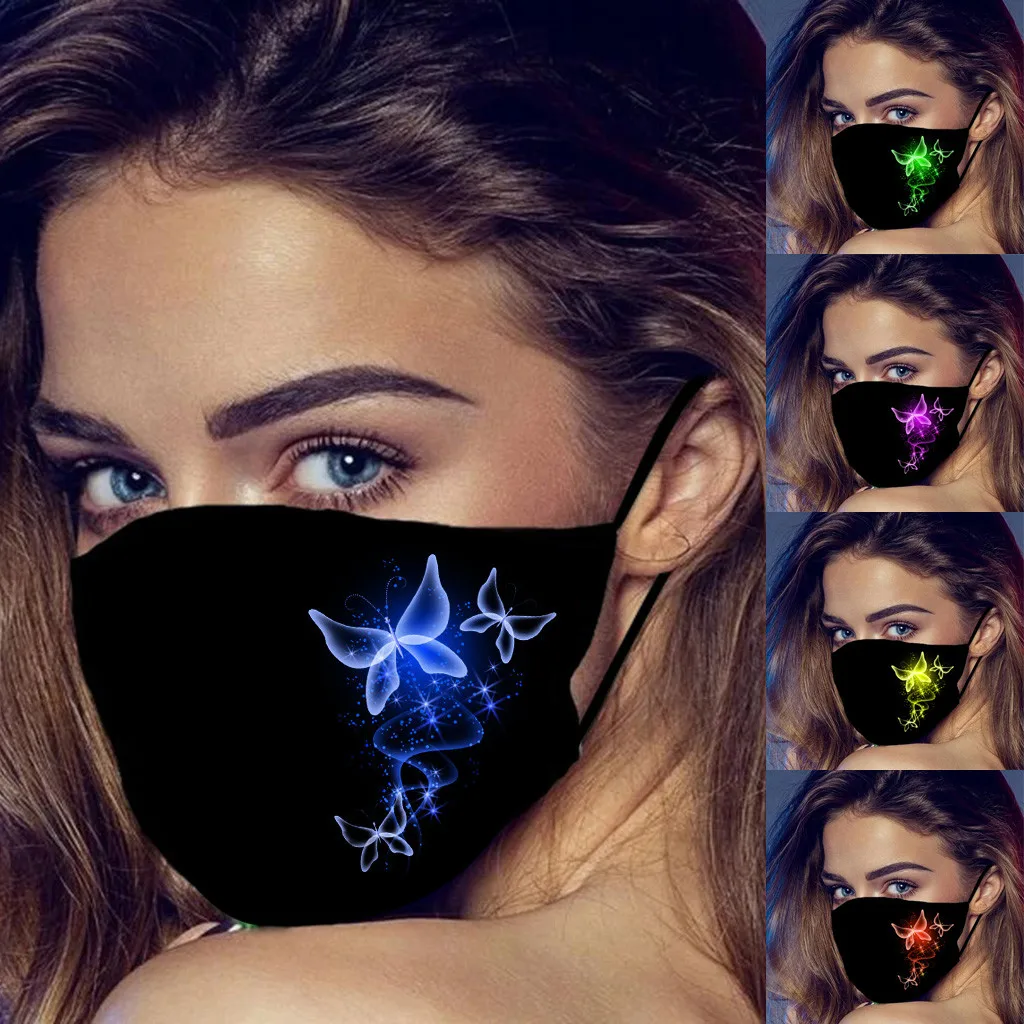 

Fast Delivery 1pc Butterfly Print Mouth Masks For Adult Washable Reusable Mascarilla Bandage Cloth Black Face Mask Dustproof