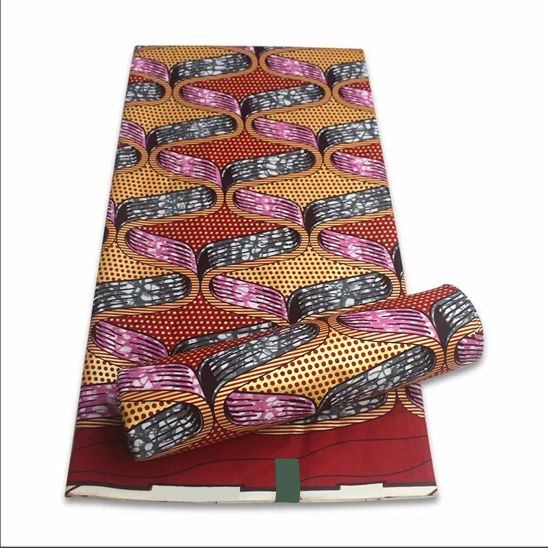 

High Quality 6 Yards/lot Veritable Golden Wax Guaranteed 100% Cotton Fabric African Batik Fabrics Ankara Real Printing Wax-S0214