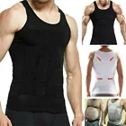 Модный сексуальный мужской корректирующий утягивающий жилет, рубашка, эластичная тонкая майка, корсет, моделирующая одежда