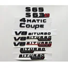Глянцевые черные буквы для Mercedes Benz W221 W222 S32 S53 S55 S63 S65 S63s AMG S эмблема V8 BITURBO 4MATIC 4MATIC + эмблемы