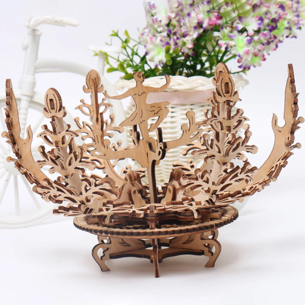 3D креативный деревянный пазл сделай сам игрушка танцующая девушка модель цветка