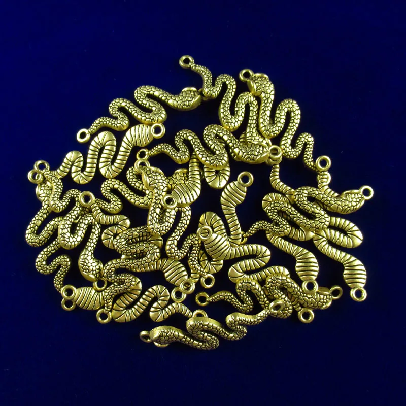 

10Pcs 44x14x4mm Carved Tibetan Gold Snake Connector Pendant Bead 1605PJ For Jewelry Making DIY Earring/Pendant Accessories