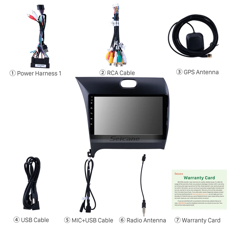 Автомагнитола Seicane с GPS-навигацией 8 ядер 9 дюймов Android 10.0 IPS для Kia k3 2013 2014 2015 2016 OBD2 TPMS