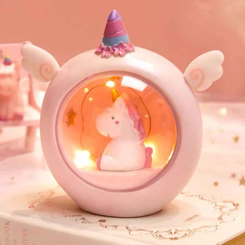 Ins LED Cartoon Unicorn Star Night Light Baby Nursery Lamps Table Decorative Light Children Kids Toys Gift for Birthday Xmas