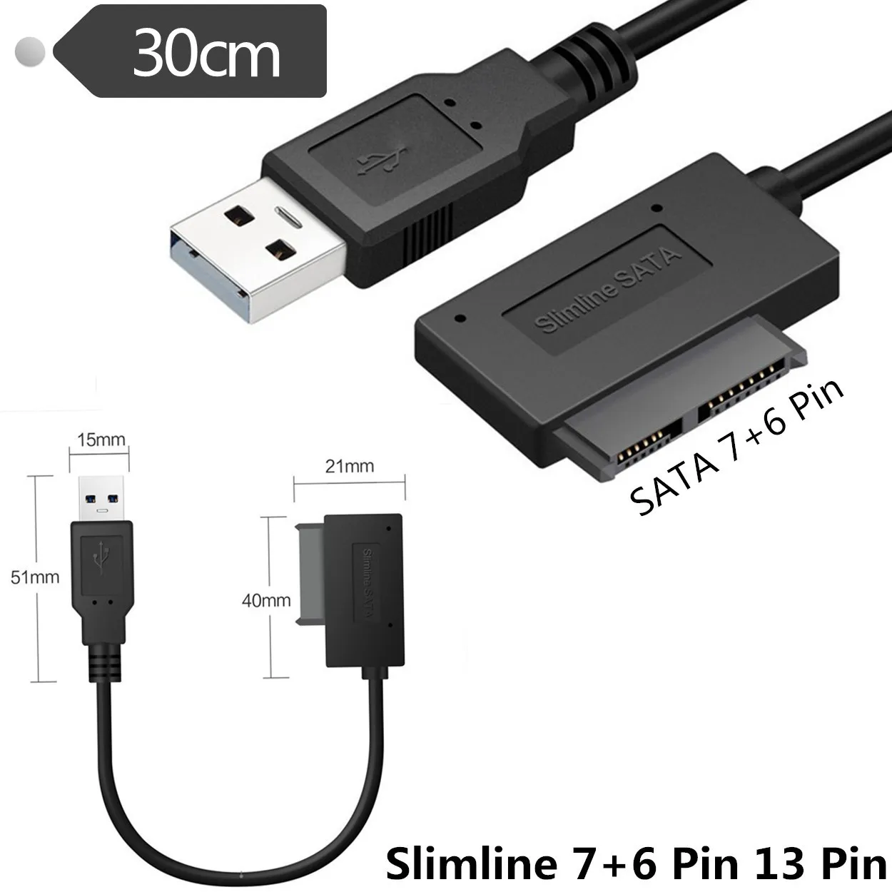 USB 2 0 Мини Sata II 7 + 6 13Pin адаптер конвертер кабель для ноутбука CD/DVD Встроенная память