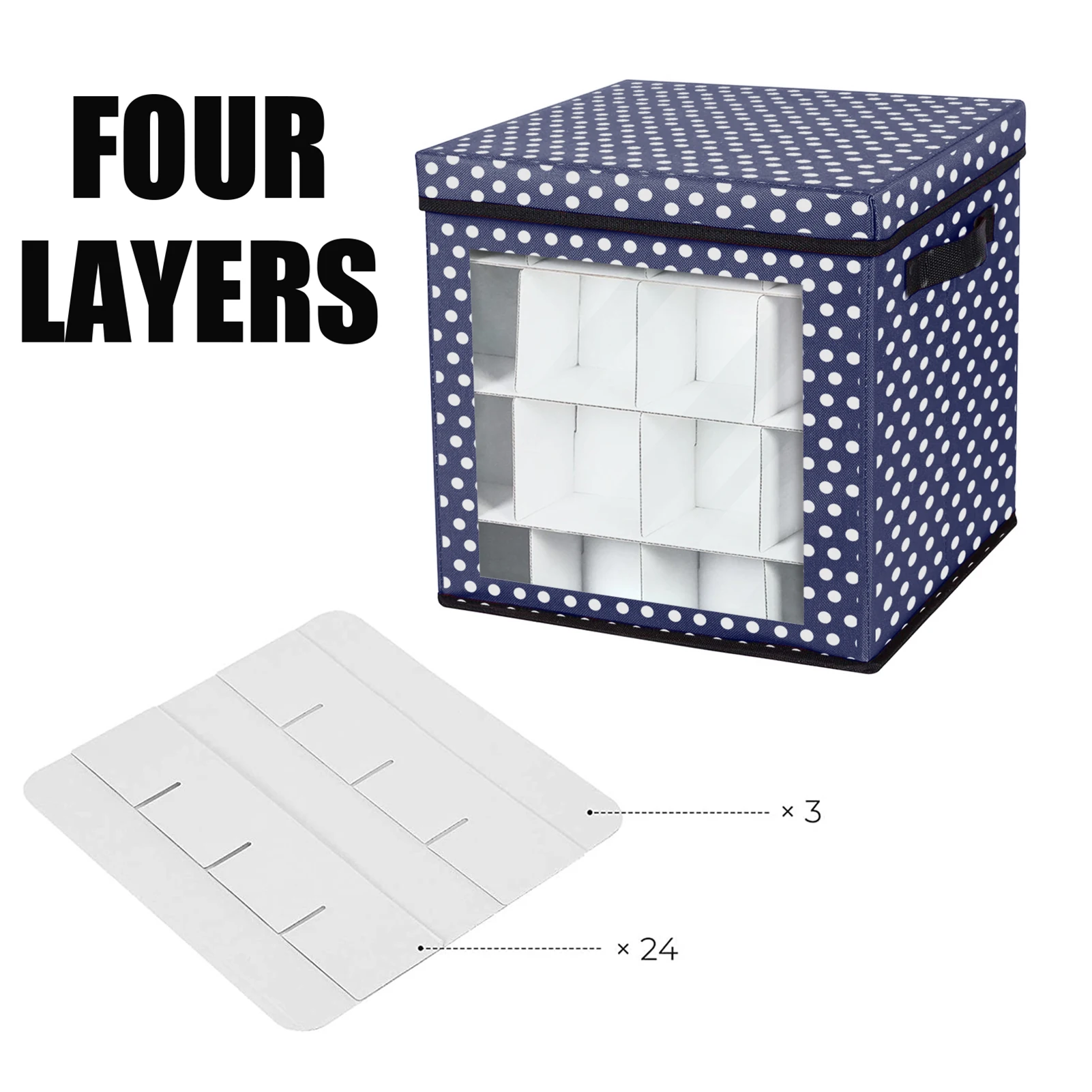 Коробка для хранения рождественских украшений с крышкой и картонными