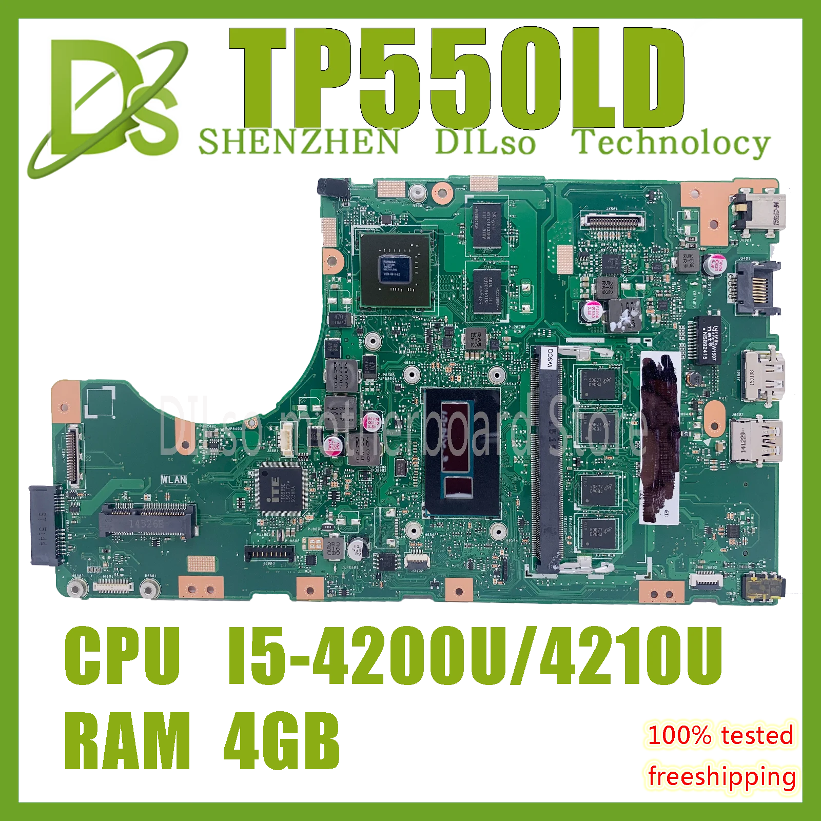

TP550LD материнская плата для ноутбука ASUS TP550 TP550L TP550LA TP550LD тест оригинальная материнская плата CPU I5-4200/4210U 100% тест работает хорошо