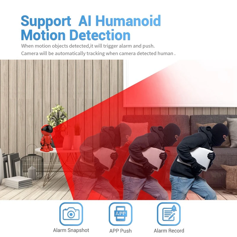 

Surveillance Camera 1080P HD Robot Automatic Tracking Two-Way Audio PTZ Wireless Network Camera