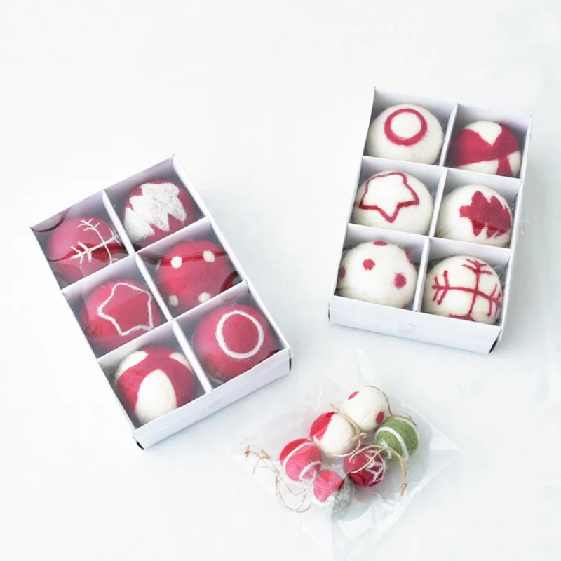 Рождественский шерстяной шар любящее сердце узор подвески подвесные украшения