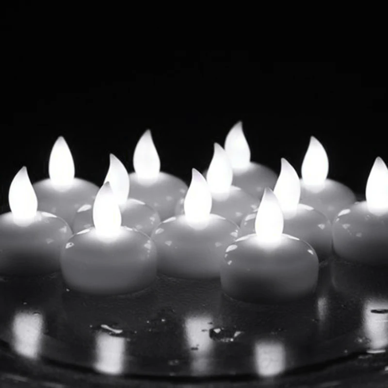 24 Led плавающий чай всепогодный Свадебная вечеринка Цветочные украшения