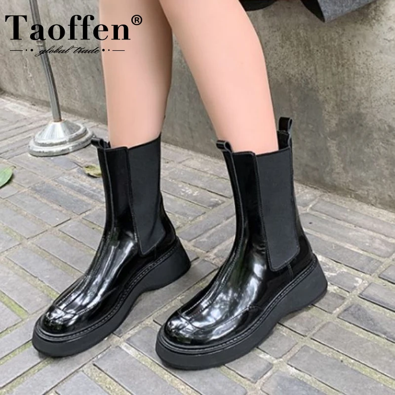 

Женские полусапожки на платформе Taoffen, зимние короткие ботинки размеров 33-41