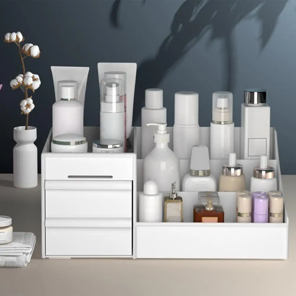 Waterproof Plastic Cosmetic Box with Drawers Desktop Storage Makeup Organizer for Home | Дом и сад