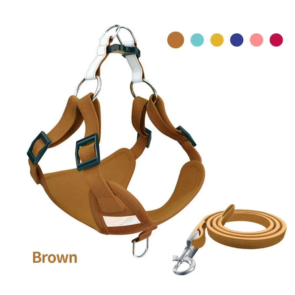 

The dog accessories Pet products suede dog chest back small and medium-sized dog vest type cat leash pet reflective chest strap