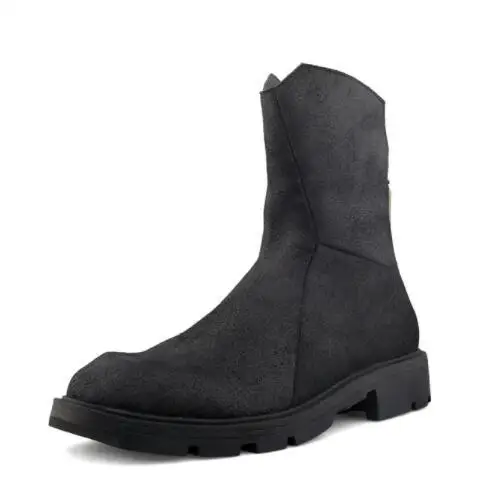 Мужские полуботинки в стиле ретро сезон осень-зима черные ботинки из натуральной