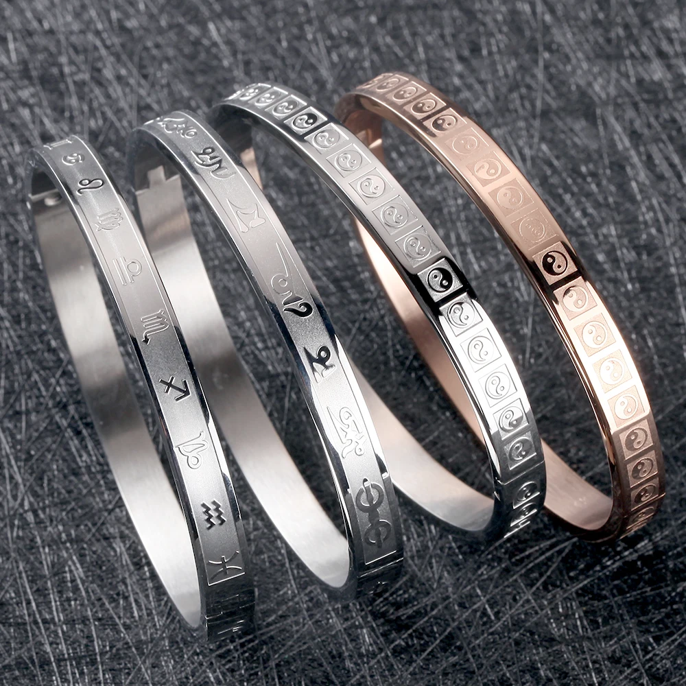 Женский браслет в стиле панк золотой модный из нержавеющей стали | Украшения и