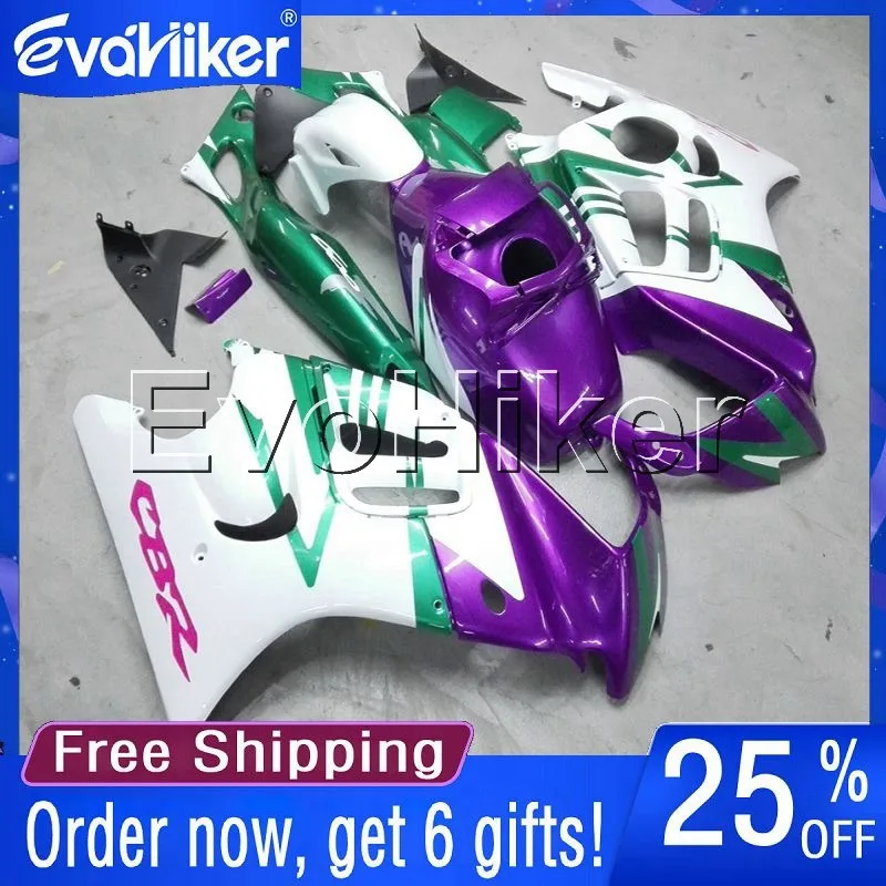 

Custom motorcycle cowl for CBR600F3 1997-1998 F3 97 98 motorcycle fairing purple white +gifts