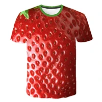 childrens short sleeved t shirt fruit 3d printing parent child cute strawberry orange pineapple kiwi jacket summer clothes